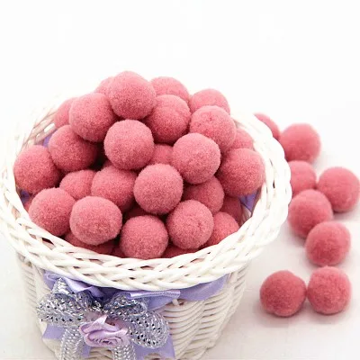 42bean pink Мульти Размеры красочными помпонами куклы DIY одежды материал ручной работы мягкие пушистые Помпоны мяч для детские игрушки «сделай сам» Аксессуары - Цвет: 42bean pink