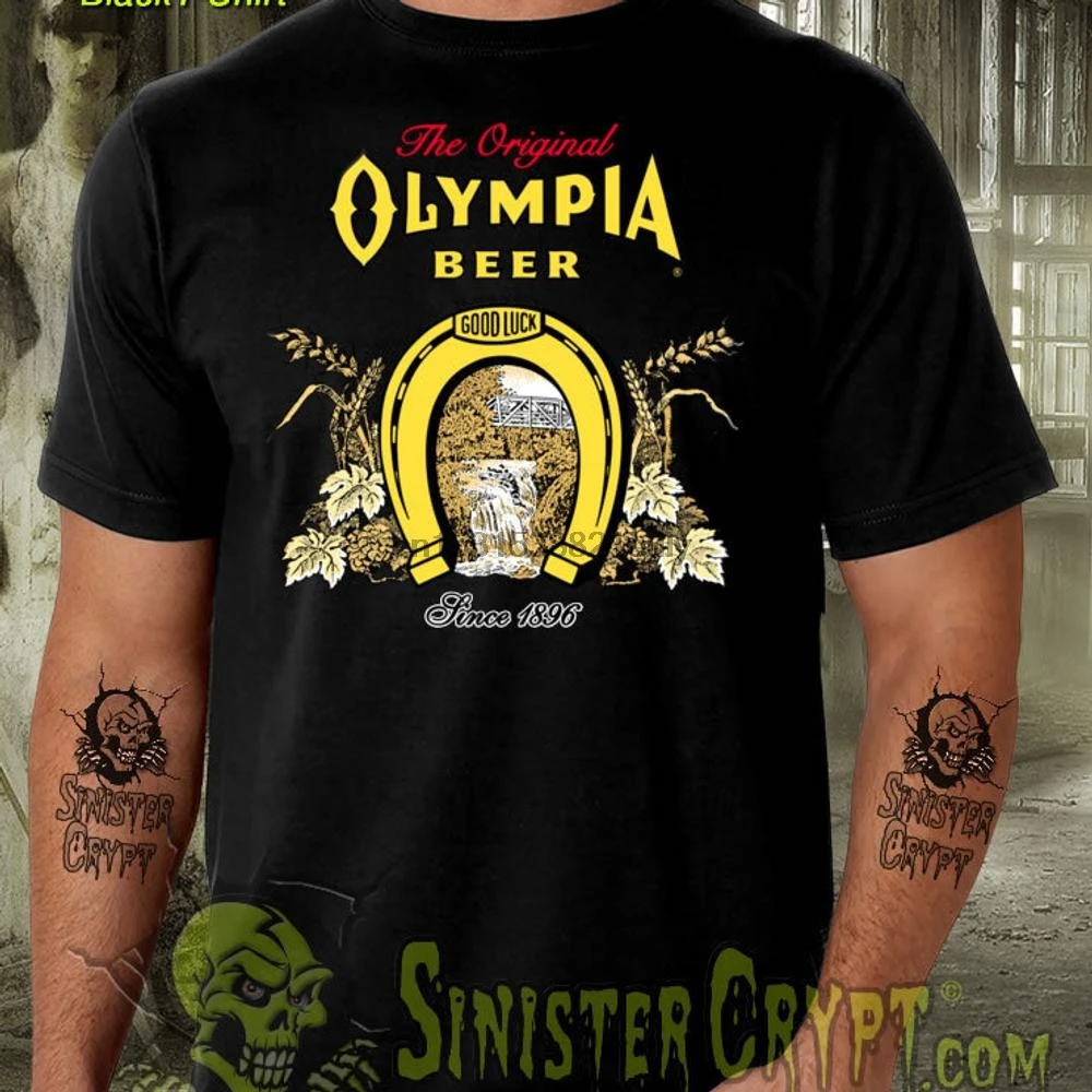 Olympia пивная футболка пивоваренная компания Ретро Винтажные размеры маленькие до