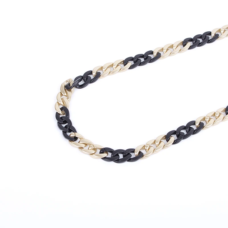 

YD&YDBZ Patchcolor Wide Metal Long Necklaces For Women Vintage Big Chains Necklace Golden Color Thick Chain On Neck Jewelry