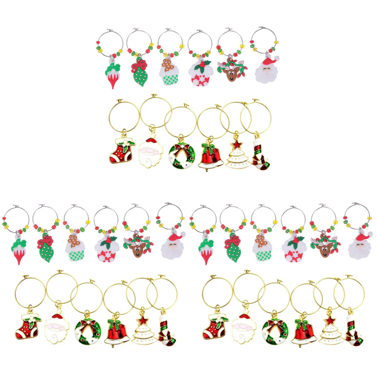 

36 шт. рождественские стеклянные подвески, креативный дизайн, маркер, подвеска, определитель чашки для напитков, знак на чашку Вечерние