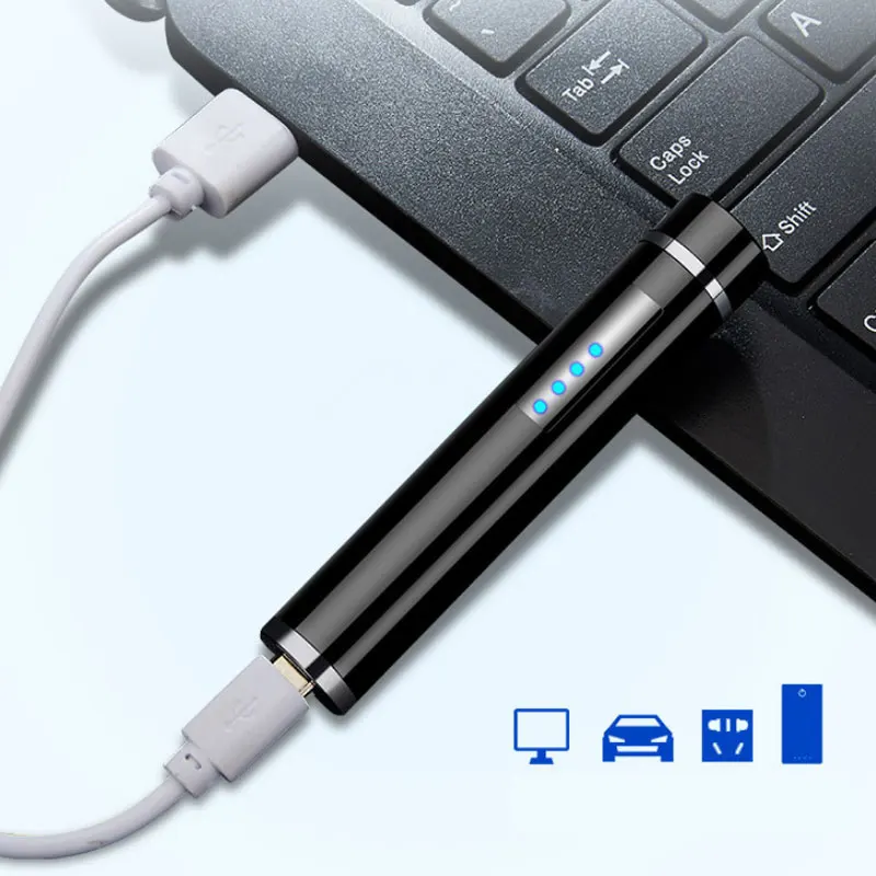 НОВАЯ тонкая Зажигалка для сигарет металлическая usb зарядка перезаряжаемая