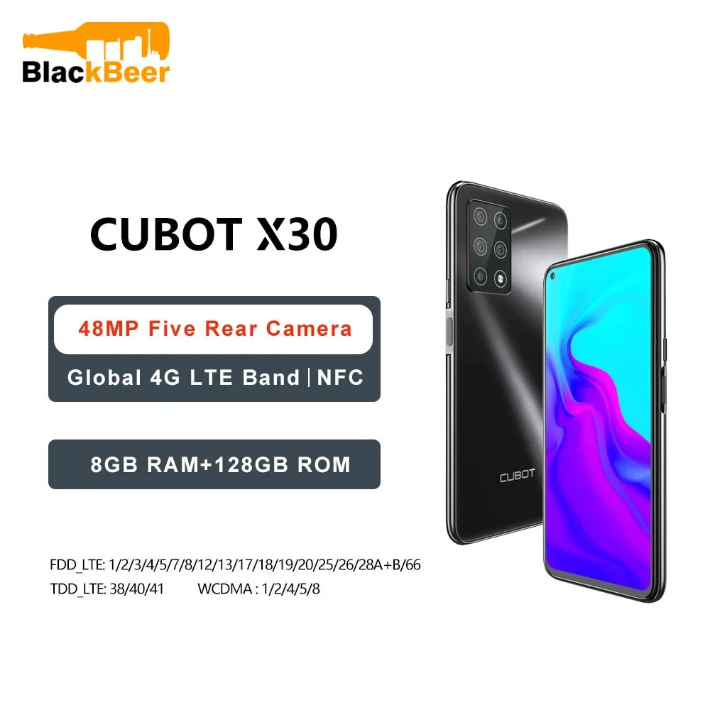 Cubot X30 Android 10 4G Smartphone Helio P60 Cellphone 6.4