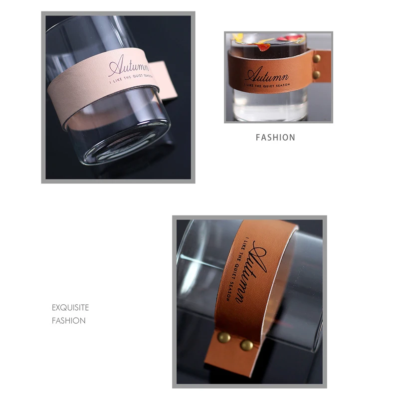 Стеклянная бутылка для хранения в скандинавском стиле шикарная банка с кожаным