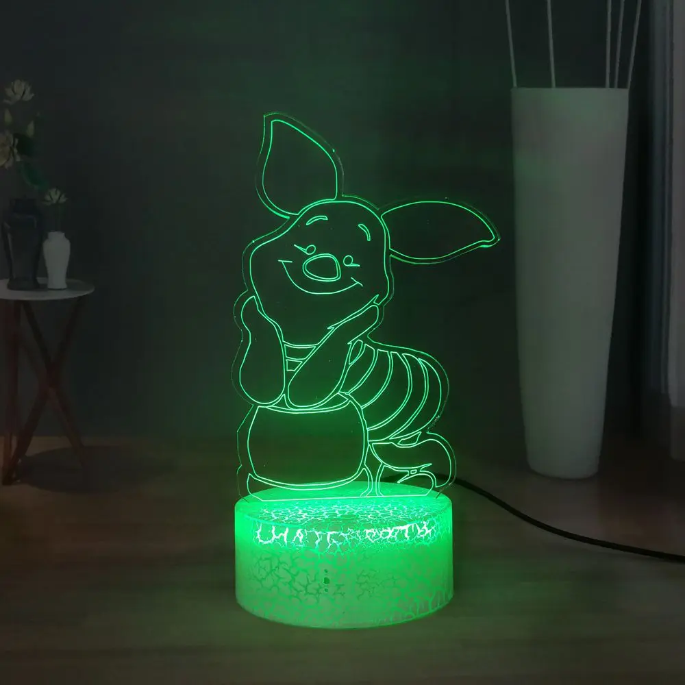 Светодиодный ночник с изображением Винни из мультфильма настольная лампа милым