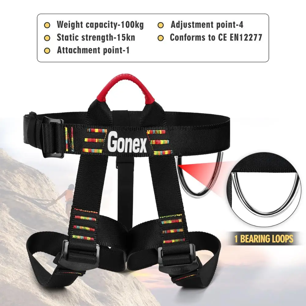 Ремни Gonex для скалолазания регулируемые безопасные ремни безопасности