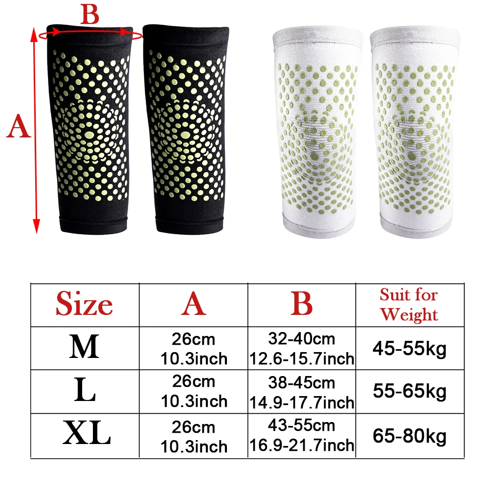 

2Pcs/Pair Wormwood Self Heating Knee Pad Sleeves Knee Brace Support for Arthritis Joint Pain Relief Recovery Elderly Leg Warmer