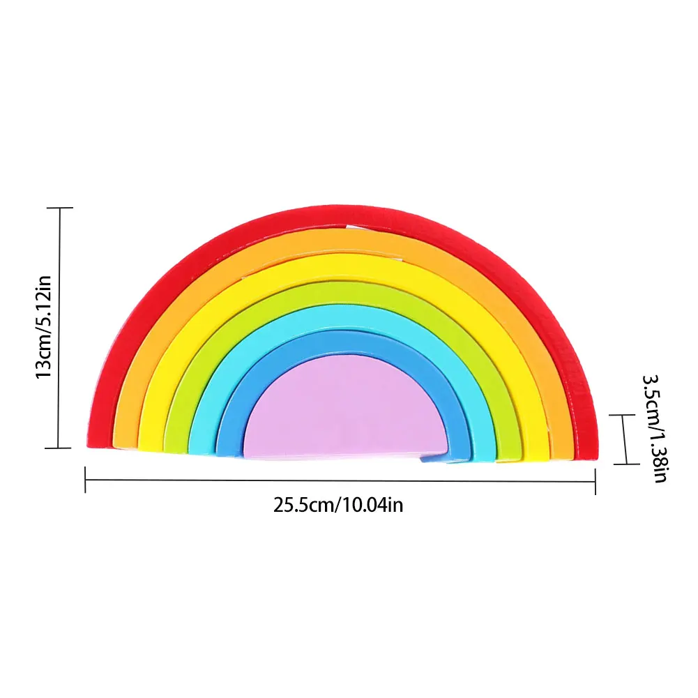 

Baby Large Rainbow Stacker Wooden Toys For Kids Creative Rainbow Building Blocks Montessori Educational Toy Children