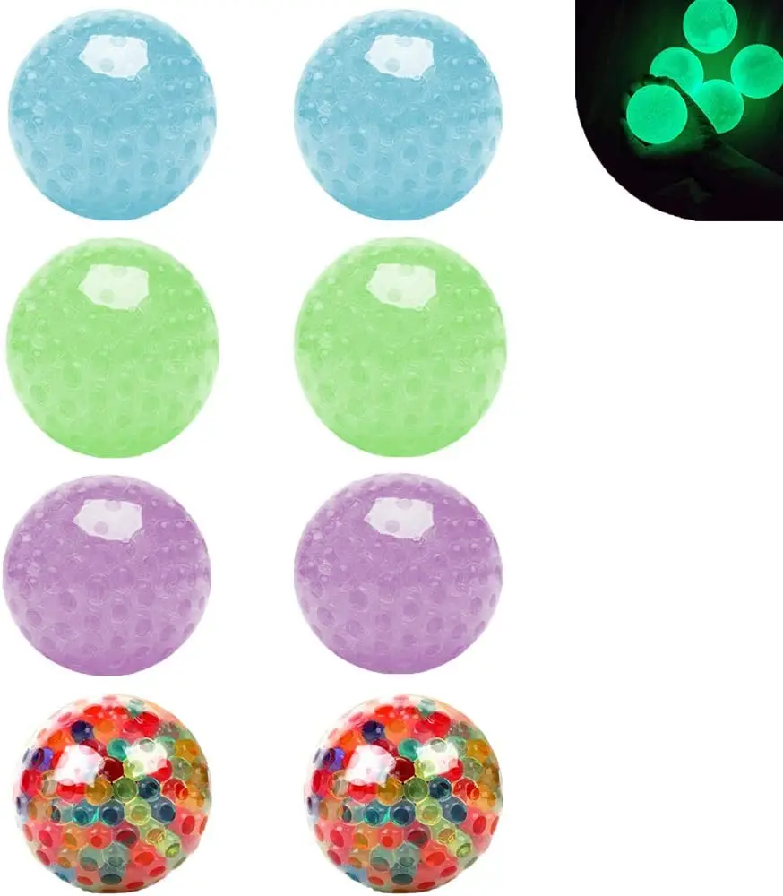 

Gobbles Fidget Balls Sticky Balls Stress Balls Fidget Toys Glow Balls Stick to Ceiling Squishy Ball for Adults Kids Sticky Wall