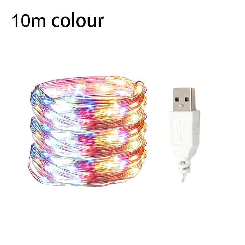 

Christmas 10M 100 Led Fairy String Lights with Battery Control Waterproof Copper Wire Twinkle Light 1m 5m For Christmas