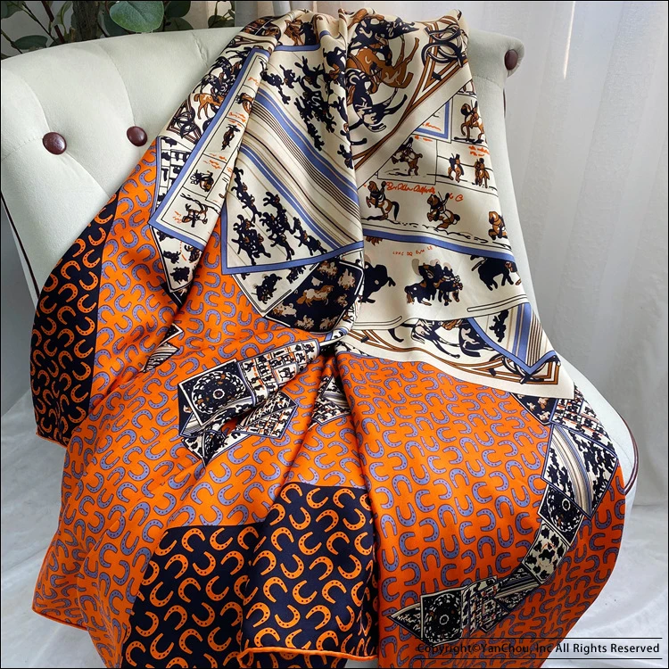 

Square Silk Twill Scarf Hand Rolled 100% Mulberry-Silk Scarf 140 Hand Rolled Edges Large Womens Scarves Foulard En Soie Luxe