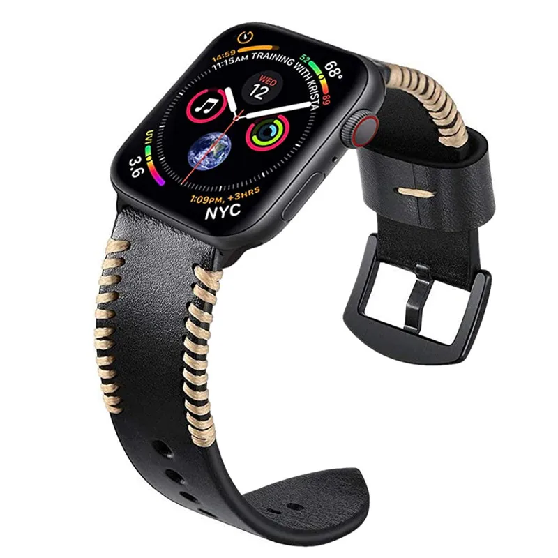 

Watchbands for Apple Watch 6 Band SE 44mm 40mm 42mm 38mm Series 5 4 3 2 1 Leather Watch Strap for Applewatch 42mm 38mm Bracelet