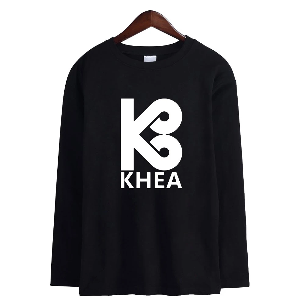 

Рубашка Khea с круглым вырезом для женщин и мужчин, футболка с длинным рукавом, уличная рубашка в стиле Харадзюку, 2021, модная одежда поп-певицы