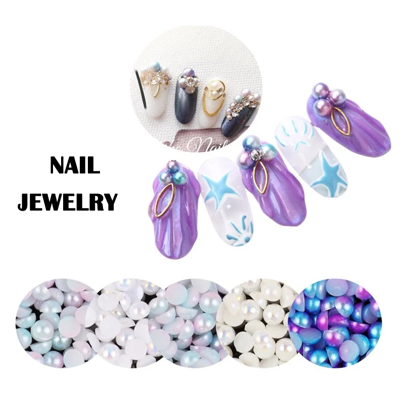 

Nail 12 Mixed Pearl Diamond Box Pearl Jewelry Nail Ornaments for Girls MH88