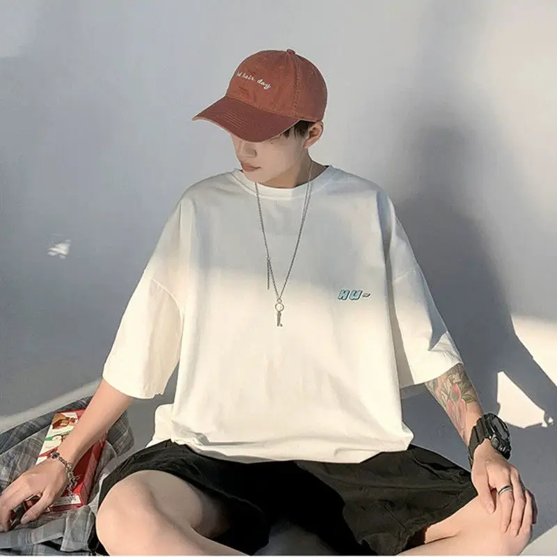 

Men's cartoon windmill printed short sleeve men's T-shirt