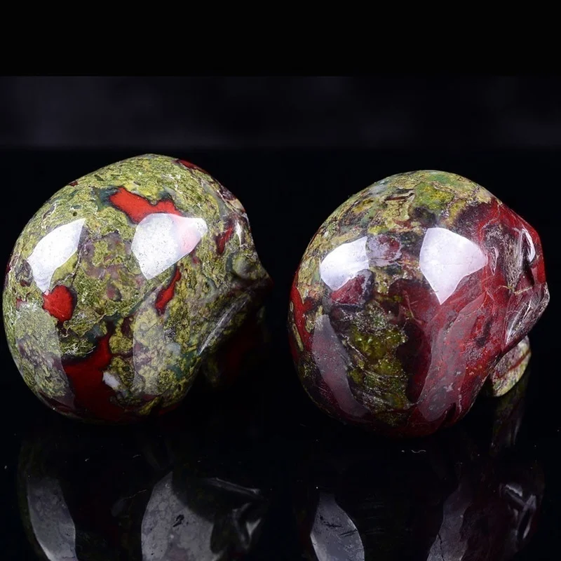 Кровь дракона камень реики с украшением в виде кристаллов Исцеление Черепа Яркие