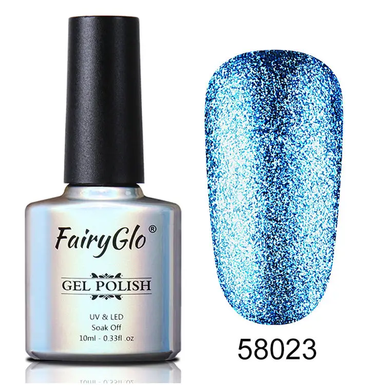 FairyGlo 10 мл Гель-лак с блестками Гибридный лак для маникюра ногтей, полустойкое к полу Перманентный лак для ногтей УФ Гель-лак био-Гели Soak Off Nail Art Эмаль - Цвет: BJJ58023