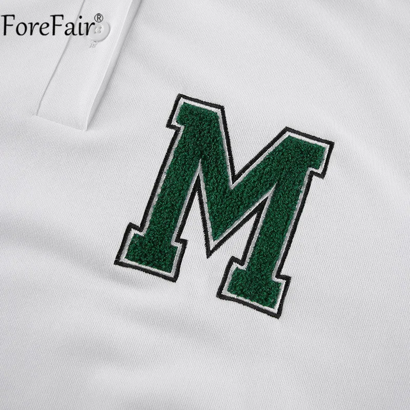 Толстовка Forefair женская с буквенным принтом Белый Свободный свитшот повседневный