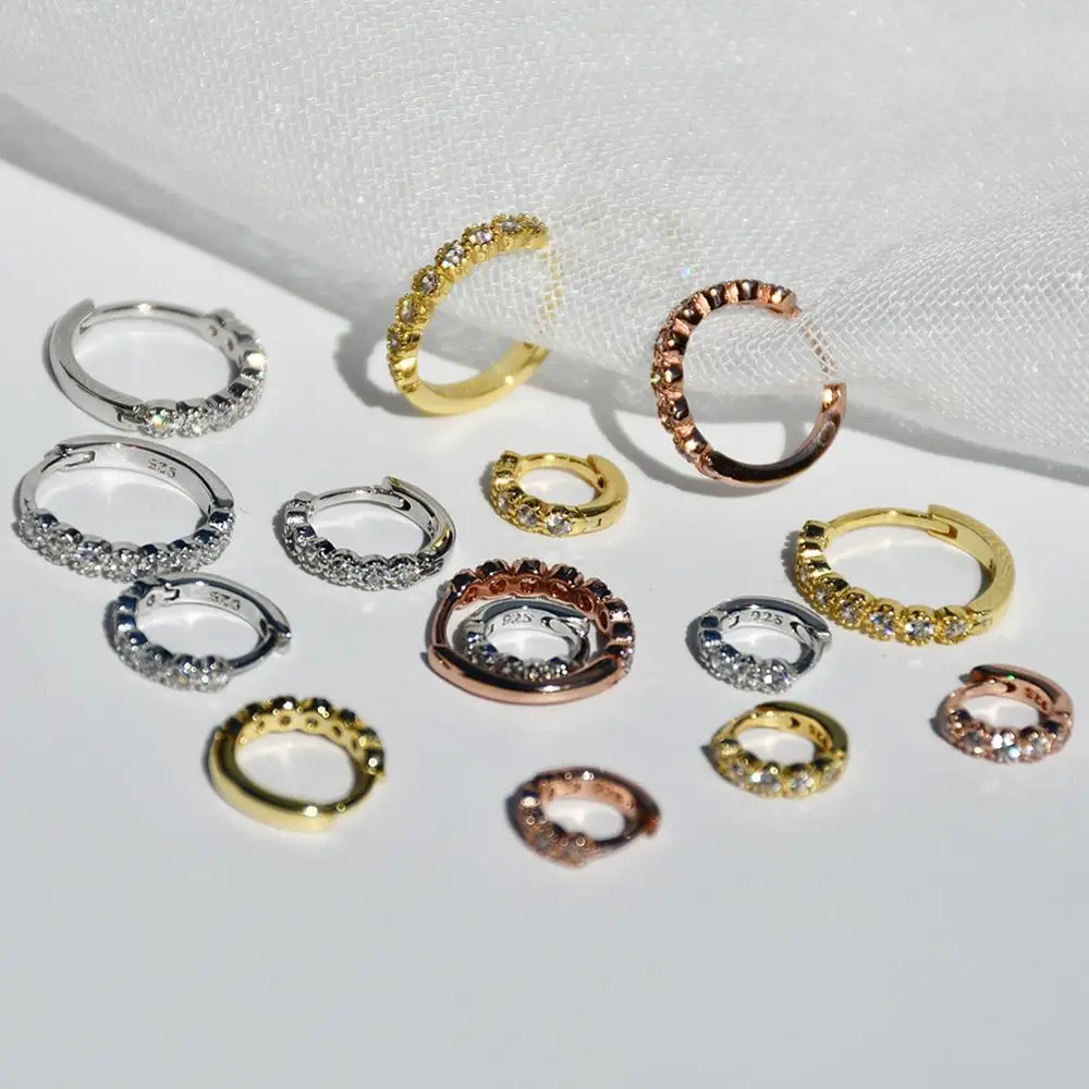 Серьги из стерлингового серебра 925 пробы модные геометрические круглые серьги с