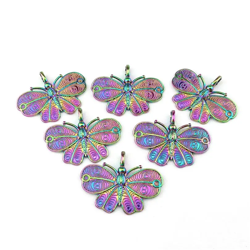 

6 шт в виде радуги, бабочка, броши в виде бабочек, насекомых Шарм Подвеска для браслетов, ожерелий, украшений, для производства комплектующих ...