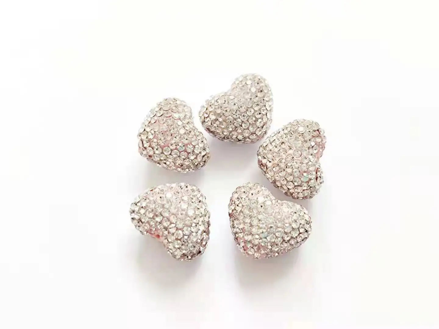 

20pcs clay heart beads for women DIY jewelry accessories in 13*15mm