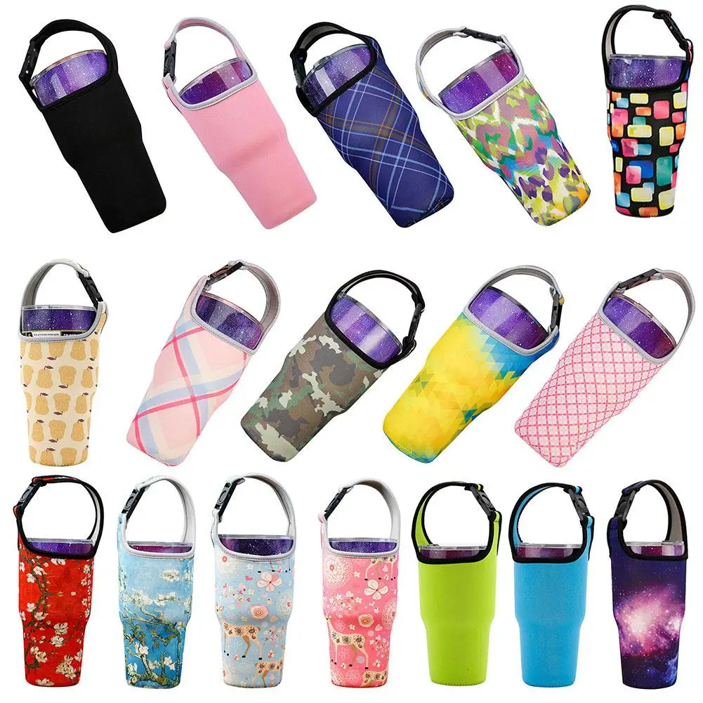 Eco-Friendly Beverage Bag Anti-Hot Cartoon Cute Travel Water Bottle Cup Mug Cover for 30oz Glass Holder Sleeve Deco | Дом и сад