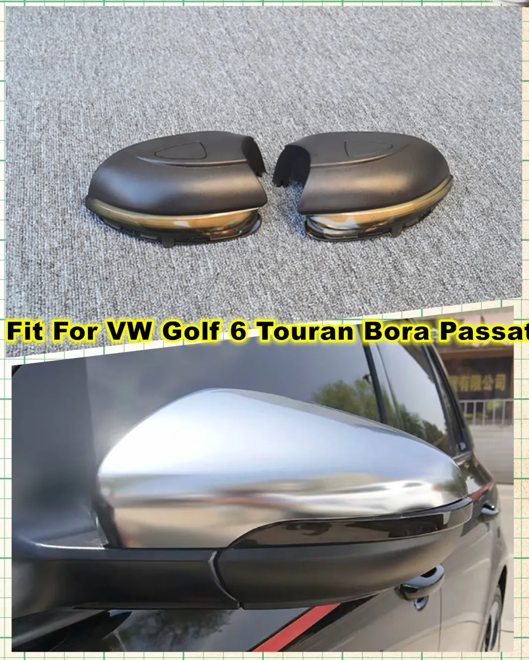 Для VW Golf MK6 GTI 6 динамический мигалка боковое зеркало индикатор для Volkswagen Touran 11-15 Bora 13-15 Passat светодиодный указатель поворота светильник