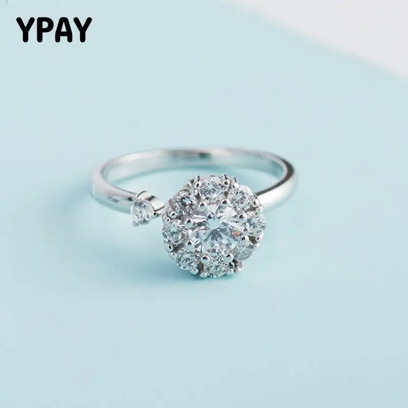 

Женское кольцо из серебра 100% пробы, с круглым Цирконом