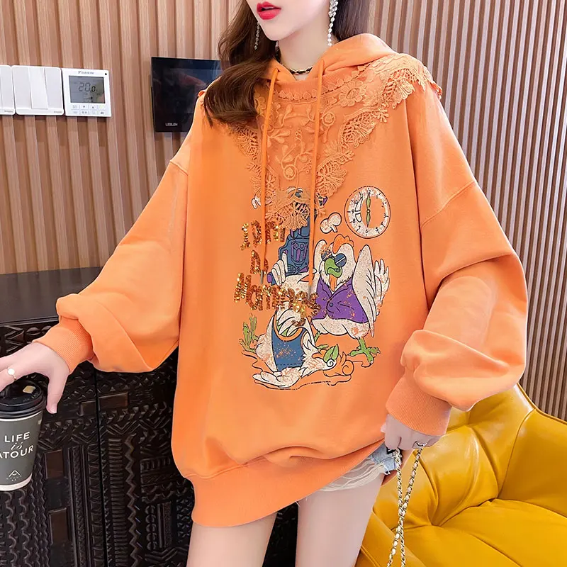 

Pullover Cute animation Printing Warm Women Hooded Sweatshirt Oversize Street Hoodie Famous Brand Casual Pullovers 2021 New