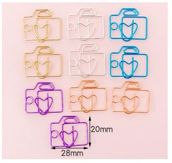 10 10 piezas de dibujos animados de lytww color caramelo creativo Metal oficina escuela suministros lindo papel Clips regalo - Цвет: 10