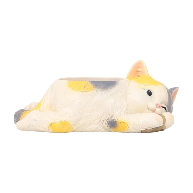 

Rural Simulation Cat Resin Fleshy Flowerpot Creative Cute Cat Desktop Pot H056