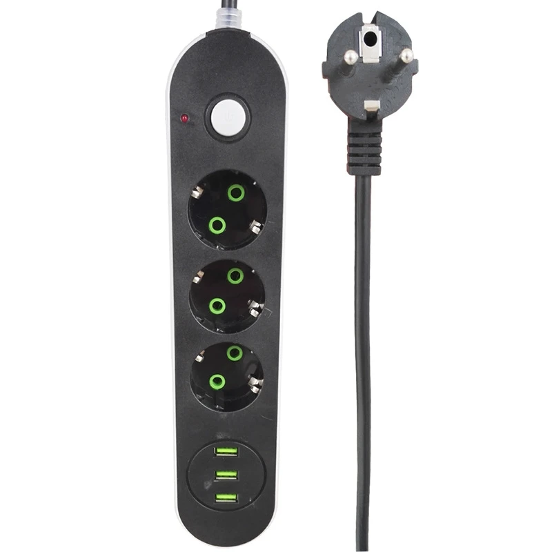 Новый Умный Сетевой USB фильтр с 3 розетками зарядное устройство портами шнур