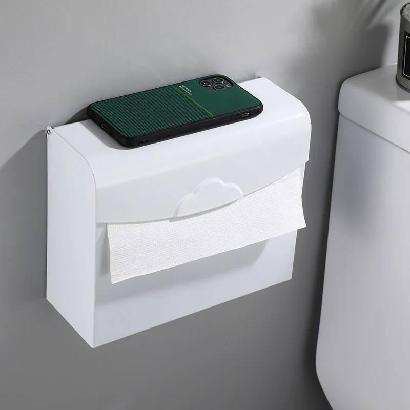 

2021 Nordic White Space Aluminum Toilet Paper Holder White Hotel Length Longer Rack Roll Paper Towel Rack Bathroom Toilet Tray
