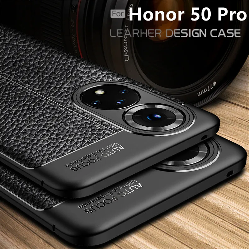 for cover huawei honor 50 pro case shockproof bumper back soft tpu leather case for honor 50 pro cover for honor 50 pro fundas free global shipping