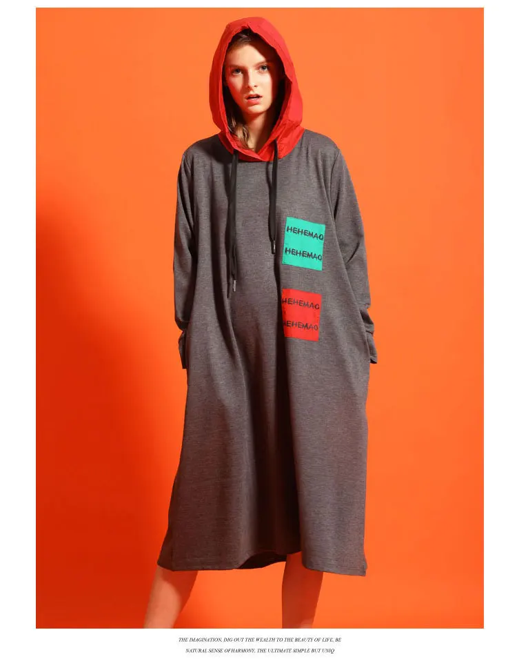 Max LuLu новые корейские модные роскошные уличные женские длинные платья с капюшоном с принтом женские винтажные Лоскутные Повседневные платья
