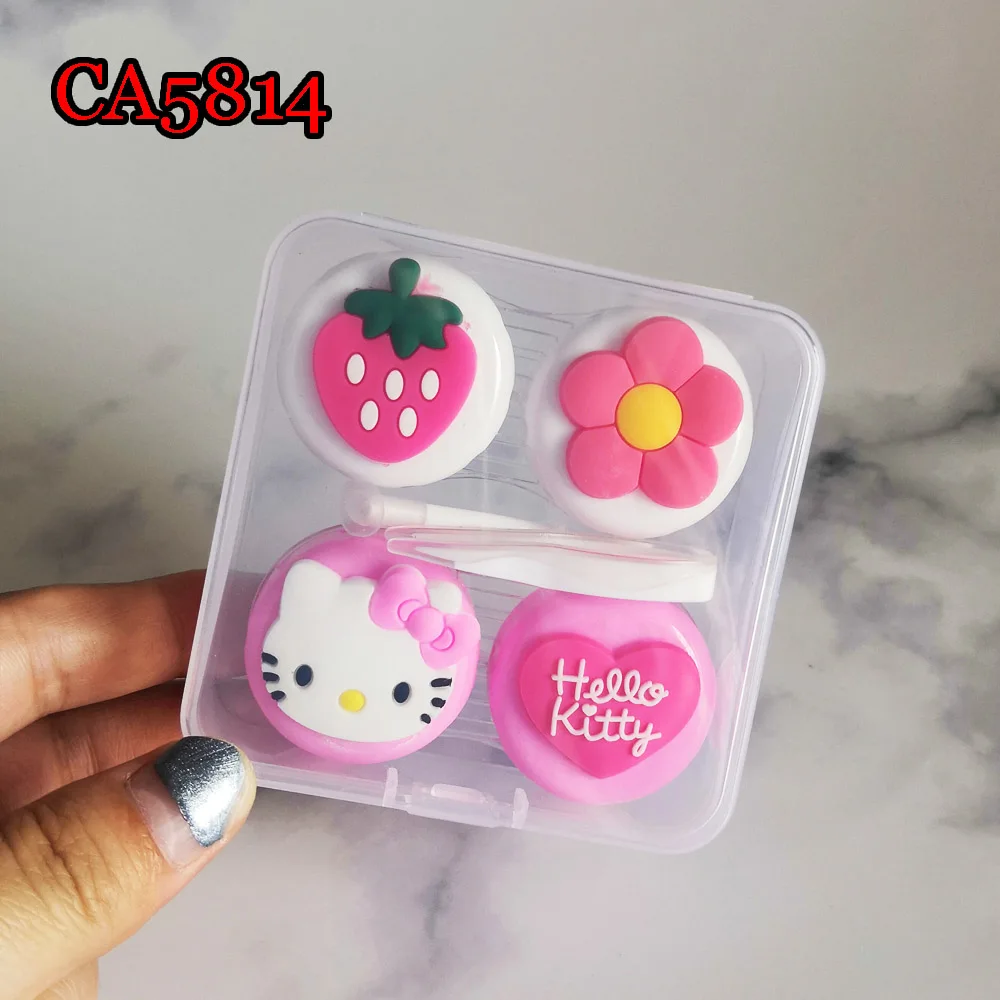Чехлы для контактных линз Pinky Sweet Box удобный дорожный набор из 2 пар кошачьих