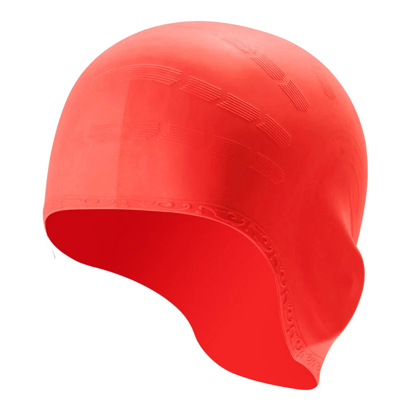 

Unisex Ear Protection Silicone Hat Swim Pool Waterproof Diving Swimming Cap Long Hair Protection Ear Cup Swim Caps