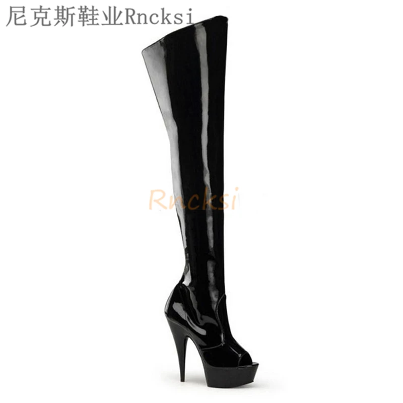 

Rncksi Hate Heaven High-heeled Boots Women 2020 New Boots Thick-heeled 15cm Sexy Night Club Over-knee Boots