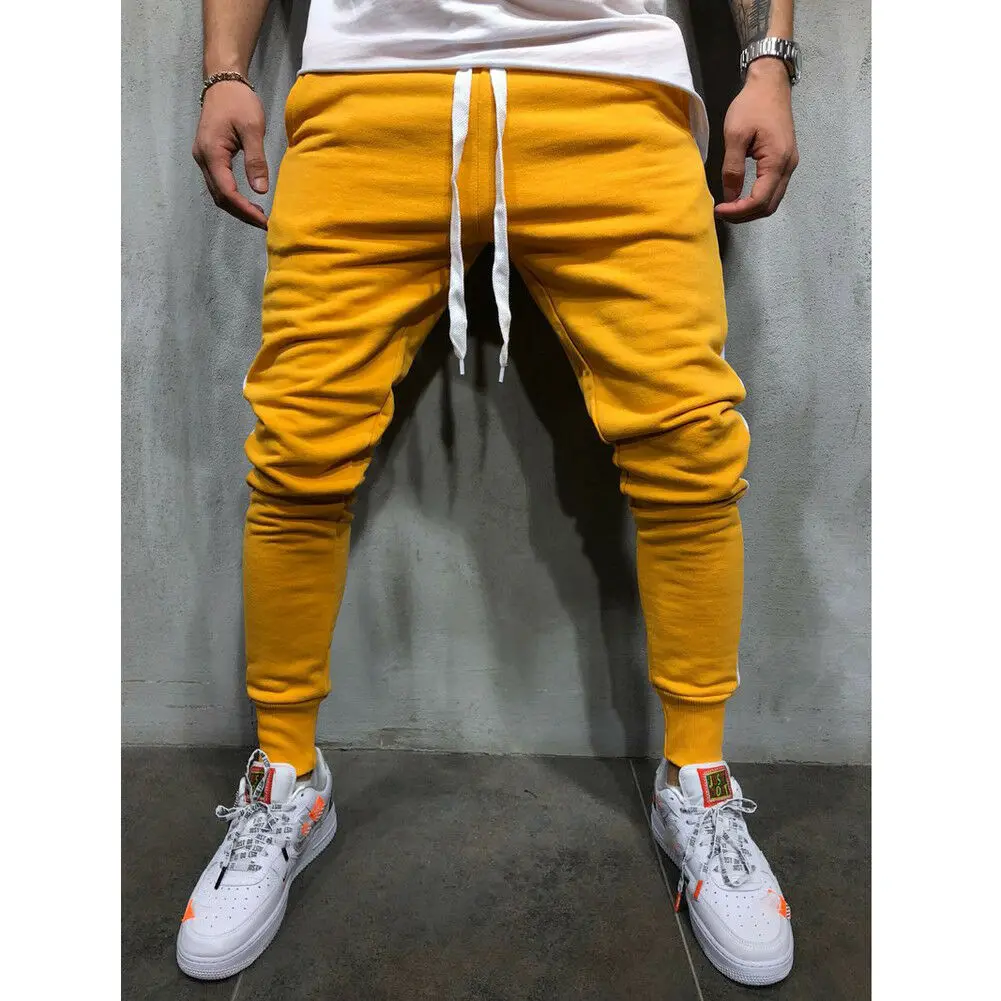 Hot Sale New Fashion Trend Men's Gym Slim Fit Long Pencil Trousers Hip Pop Tracksuit Bottoms Skinny Joggers Sweat Pants