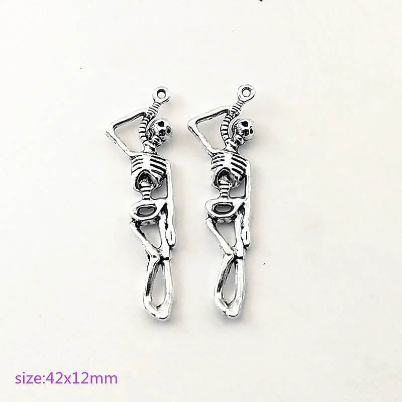 10 шт. подвески в виде черепа тибетские посеребренные кулоны антикварные