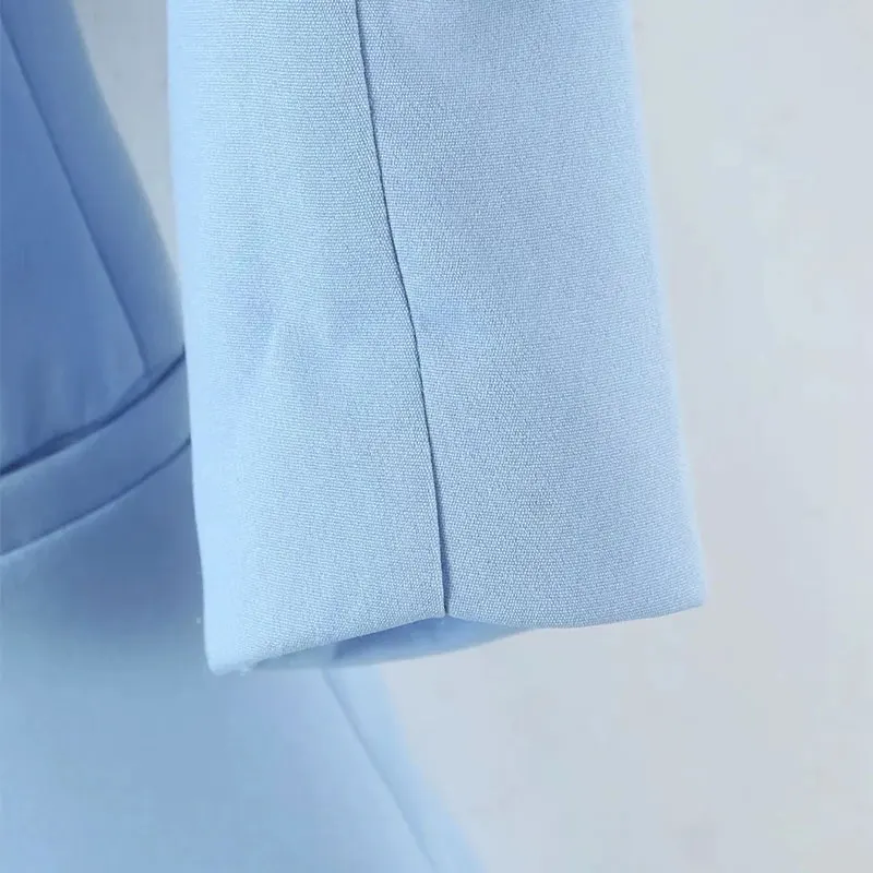 

Summer Women's Blazer 2021Za Fashion Long sleeve V-neck Blazers Coat Solid Color Office Female Outerwear Chic Tops Casual