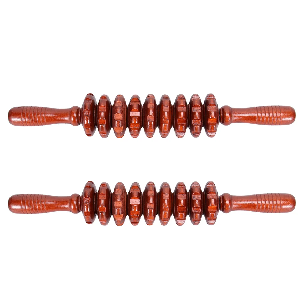 

2pcs Wooden Massager Roller Abdominal Massaging Roller Stick for Fitness