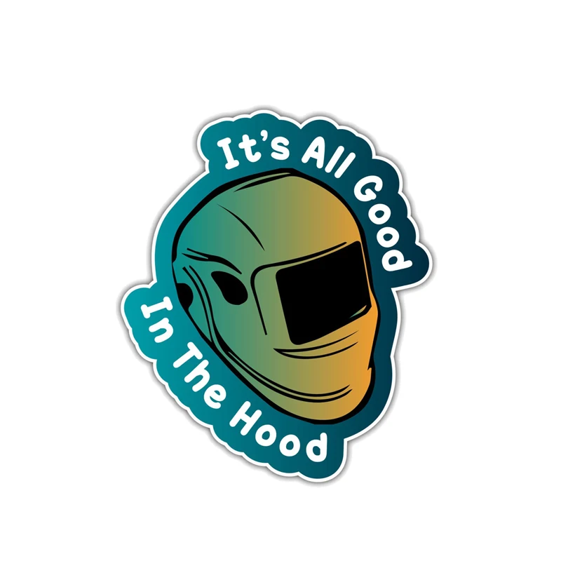 

Creative Car Sticker PVC Reflective IT'S All Good IN THE Hood Decal,13cm*10cm
