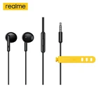 Классические наушники Realme Buds, проводные наушники 3,5 мм, большой драйвер 14,2 мм, встроенный микрофон, управление музыкой и звонками, проводные наушники-вкладыши
