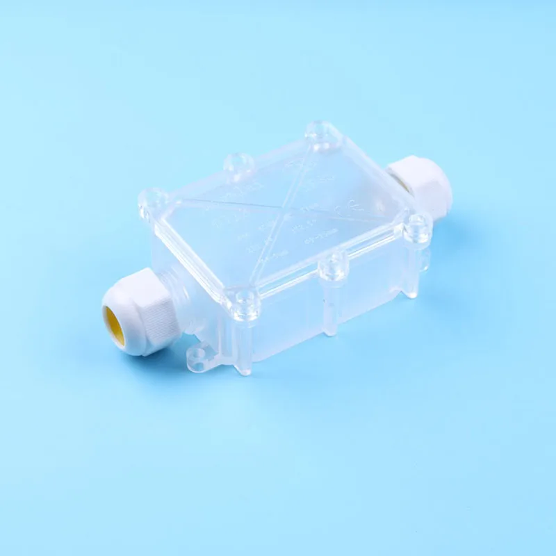 Прозрачная 2 сторонняя КАБЕЛЬНАЯ СОЕДИНИТЕЛЬНАЯ КОРОБКА IP68 водонепроницаемая