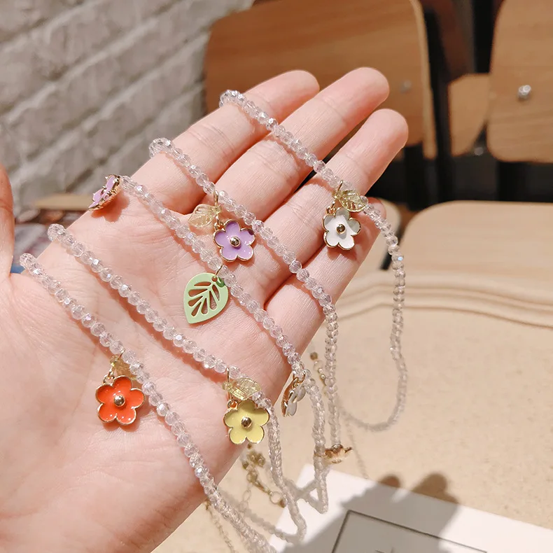 Kpop Ожерелье из ниток с бусинами для женщин Короткое женское ожерелье