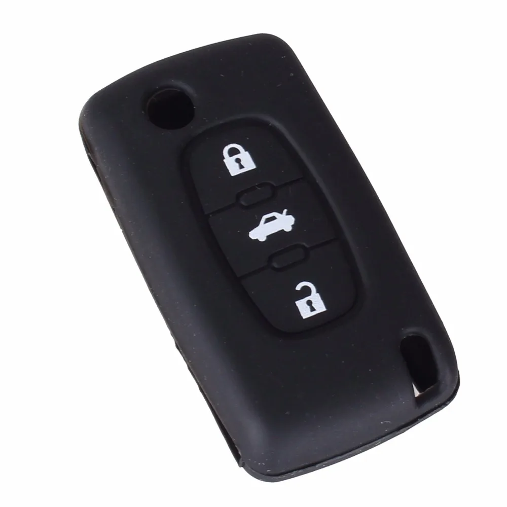 Силиконовый чехол для ключей KEYYOU 3 кнопки Peugeot 206 207 307 308 407 408 Citroen C1 C2 C3 C4 C5 C6 C8