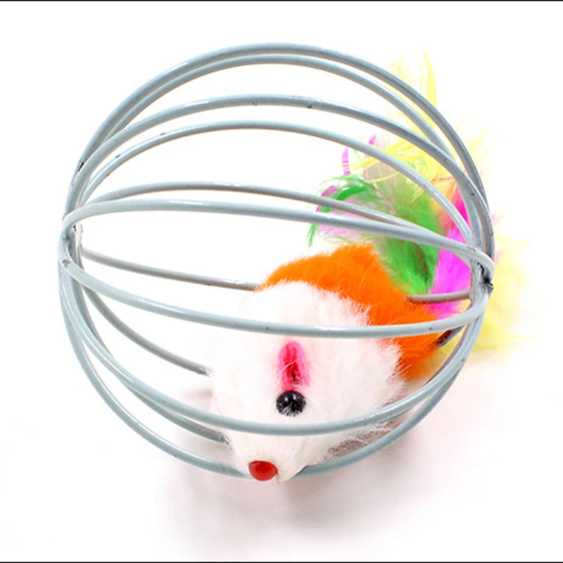 

Small Bell Mouse Cage Cat Toy Cat Interactive Toy Mouse Plastic Artificial Colorful Cat Teaser Play Chewing Toy Pet Supplies