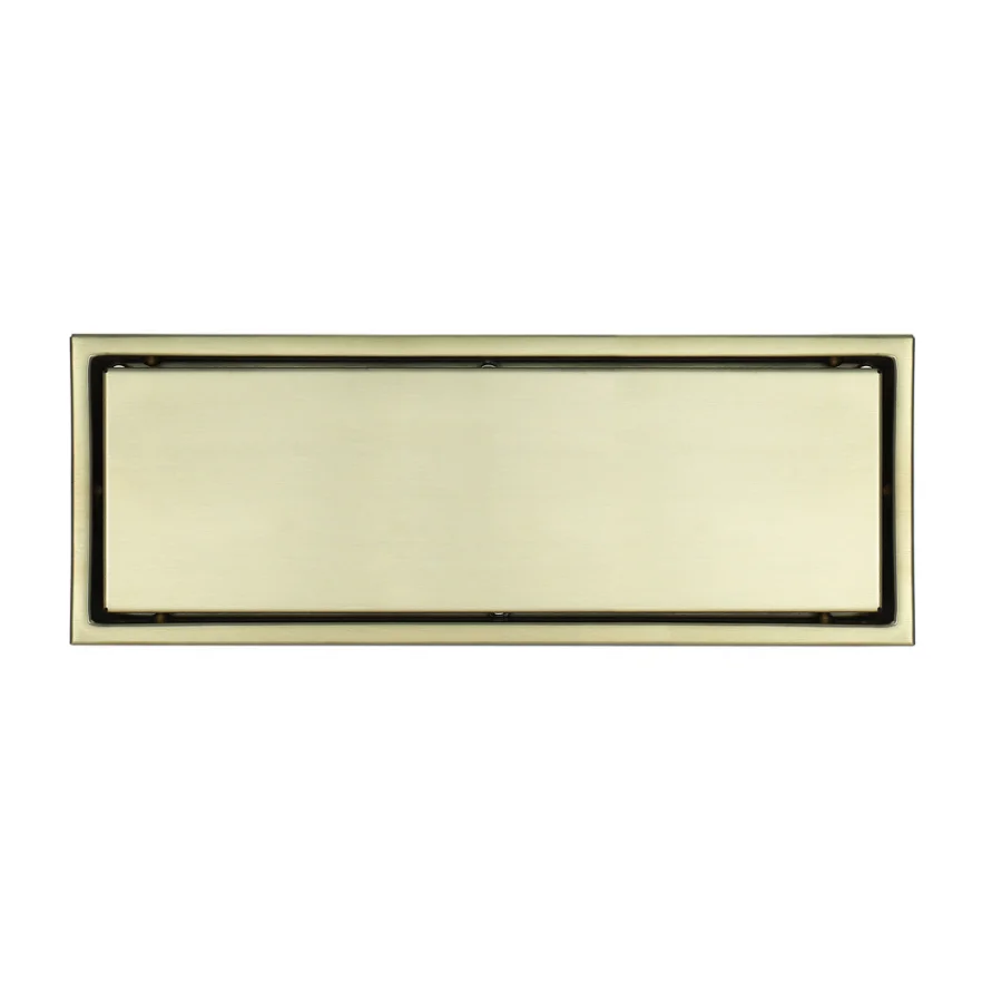 Роскошный Матовый Золотой слив 300*110 мм в полу из нержавеющей стали прямоугольный