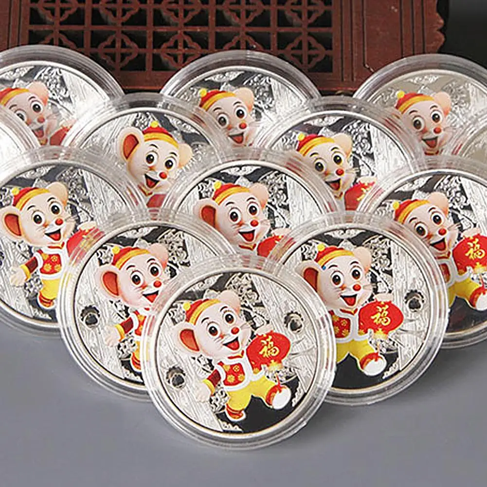 Новогодний талисман удача мышь памятная монета сувенир коллекция подарок