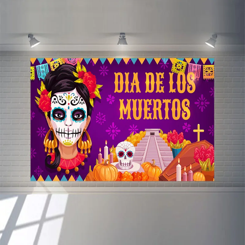 NeoBack День мертвых фон сахарная женщина череп фотография Фон Dia DE Los Muertos платье-вверх вечерние фотографии фон